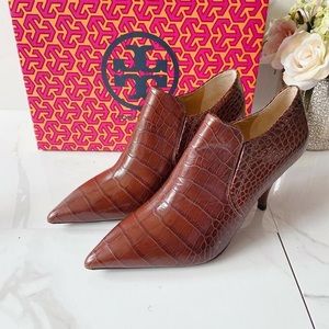 Tory Burch Crocodile Ankle Boots.